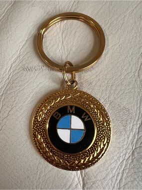 Vintage BMW Gold Tone Keychain